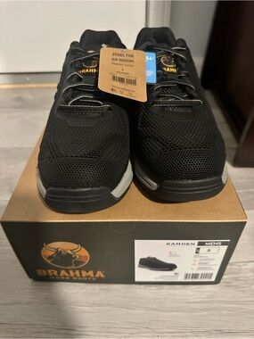 Brahma Kamden Steel-Toe Work Sneakers — Black with Gray Accents